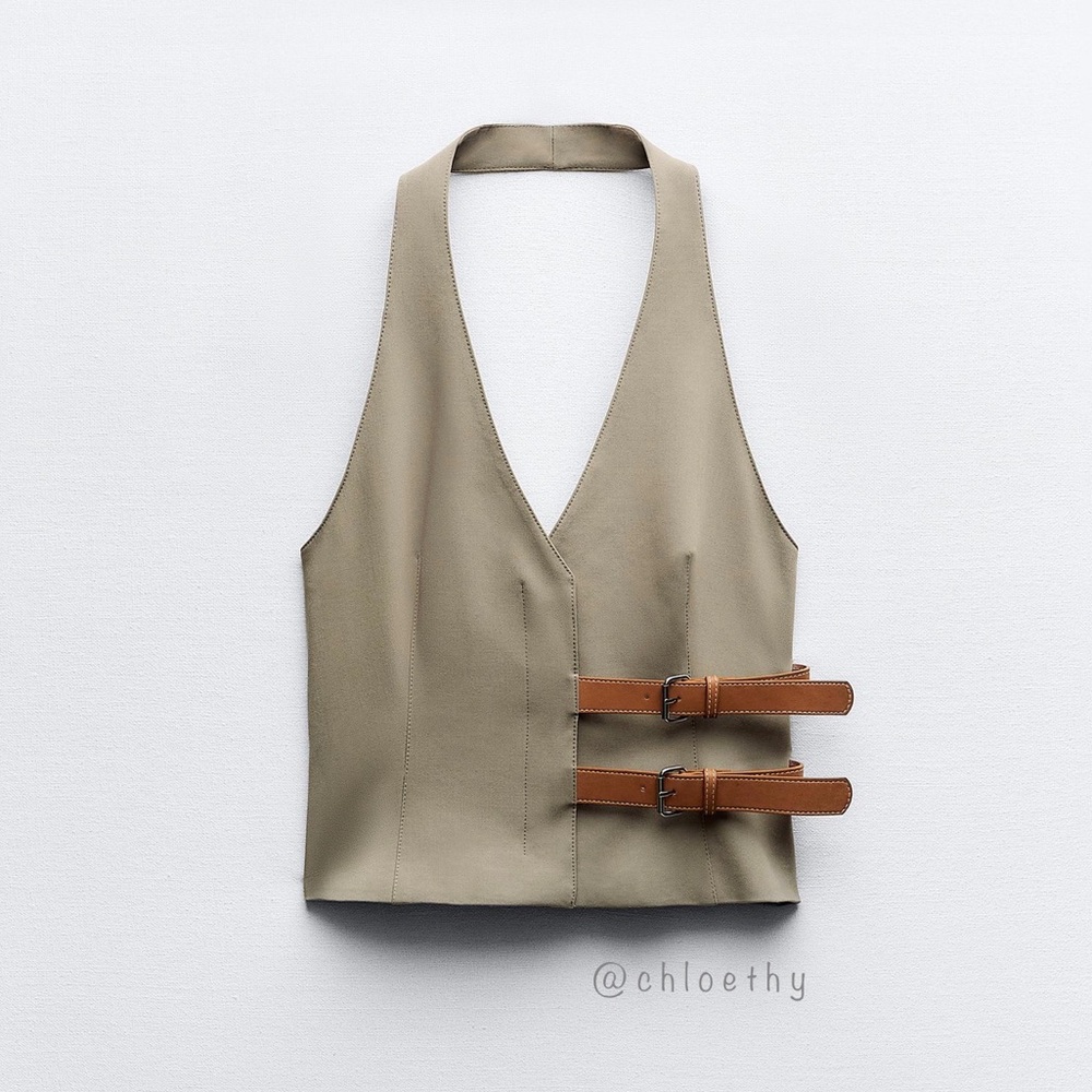 Zara BELTED HALTER VEST - Picture 3 of 8
